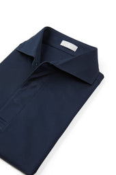 Navy Spread Collar Polo - Short Sleeve Davis Fit (Slim)