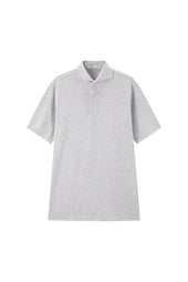Grey Spread Collar Polo - Short Sleeve Davis Fit (Slim)