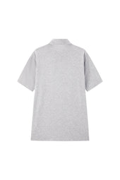 Grey Spread Collar Polo - Short Sleeve Davis Fit (Slim)