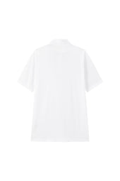 White Spread Collar Polo - Short Sleeve Davis Fit (Slim)