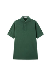 Dark Green Spread Collar Polo Short Sleeve Davis Fit