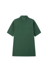 Dark Green Spread Collar Polo Short Sleeve Davis Fit