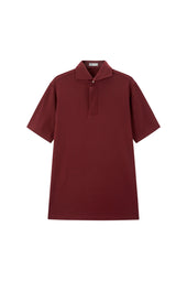 Burgundy Spread Collar Polo - Short Sleeve Davis Fit (Slim)