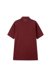 Burgundy Spread Collar Polo - Short Sleeve Davis Fit (Slim)