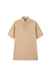 Brown Spread Collar Polo - Short Sleeve Davis Fit (Slim)