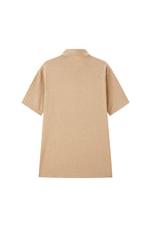 Brown Spread Collar Polo - Short Sleeve Davis Fit (Slim)