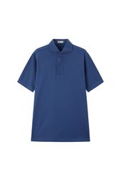 Bright Navy Spread Collar Polo Shirt - Short Sleeve Davis Fit (Slim)