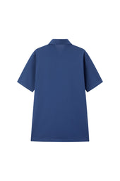 Bright Navy Spread Collar Polo Shirt - Short Sleeve Davis Fit (Slim)