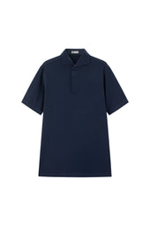 Navy Spread Collar Polo - Short Sleeve Davis Fit (Slim)
