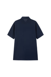 Navy Spread Collar Polo - Short Sleeve Davis Fit (Slim)