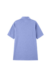Blue Button Down Collar Polo - Short Sleeve Davis Fit (Slim)