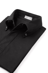 Black Button Down Collar Polo - Short Sleeve Davis Fit (Slim)