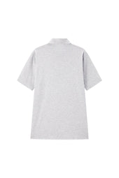 Light Grey Button Down Collar Polo - Short Sleeve Davis Fit (Slim)