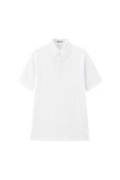 White Button Down Collar Polo - Short Sleeve Davis Fit (Slim)
