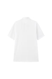 White Button Down Collar Polo - Short Sleeve Davis Fit (Slim)