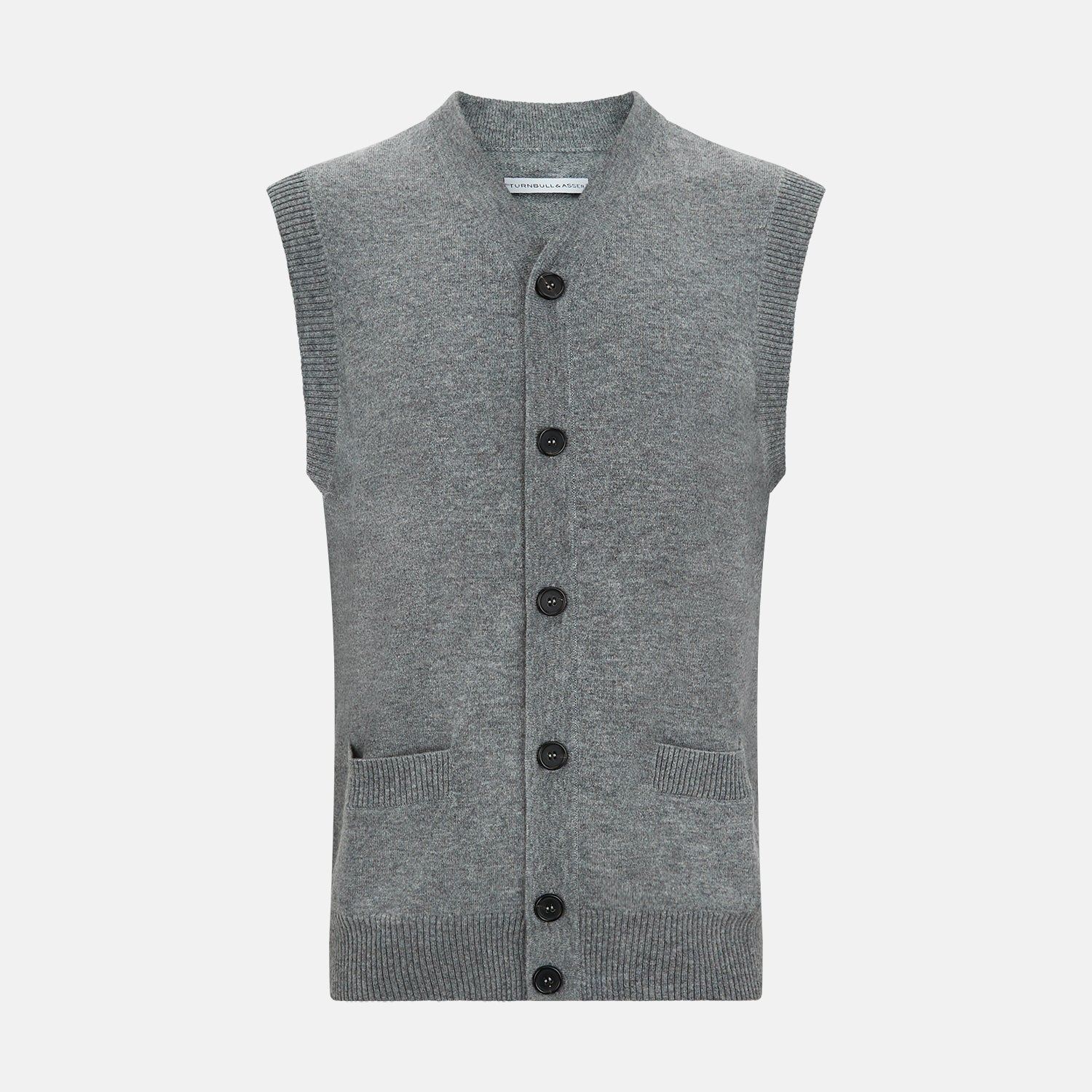 Ash Grey V Neck Sleeveless Cardigan