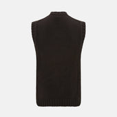 Merino V Neck Sleeveless Cardigan