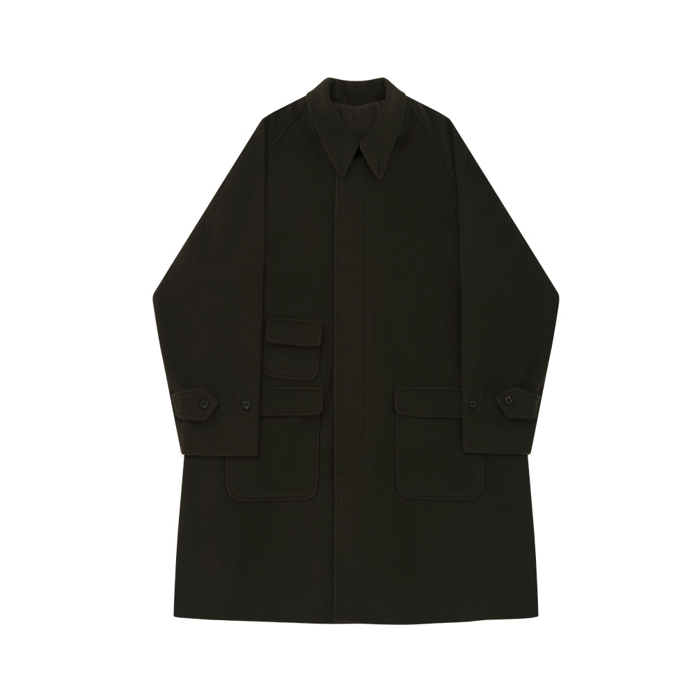 Wool Comfort Raglan Coat Dark