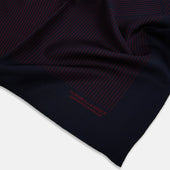 And Burgundy Stripe Silk Pocket Square