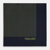 And Gold Stripe Silk Pocket Square