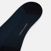 Blue Thin Striped Long Socks