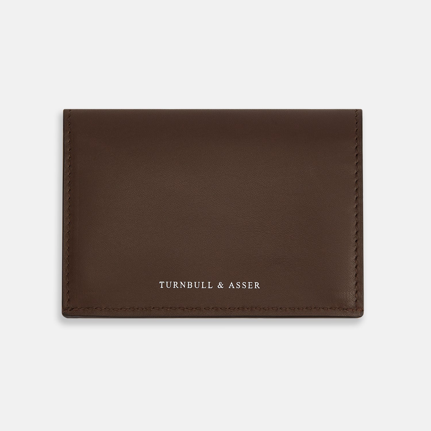 Dark Brown Leather Bi Fold Card Holder