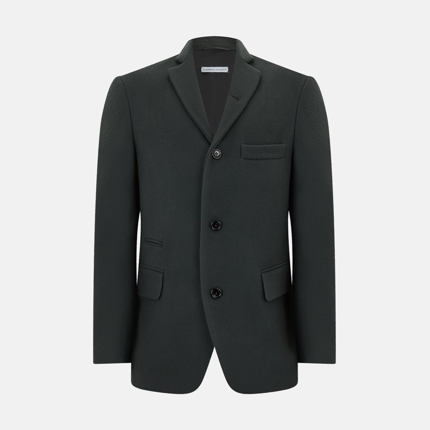 Green Apsley Single Breasted Caban Coat