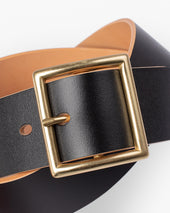 OGL Vintage 1.75" Leather Belt - Hand-Dyed Black