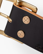 OGL Vintage 1.75" Leather Belt - Hand-Dyed Black