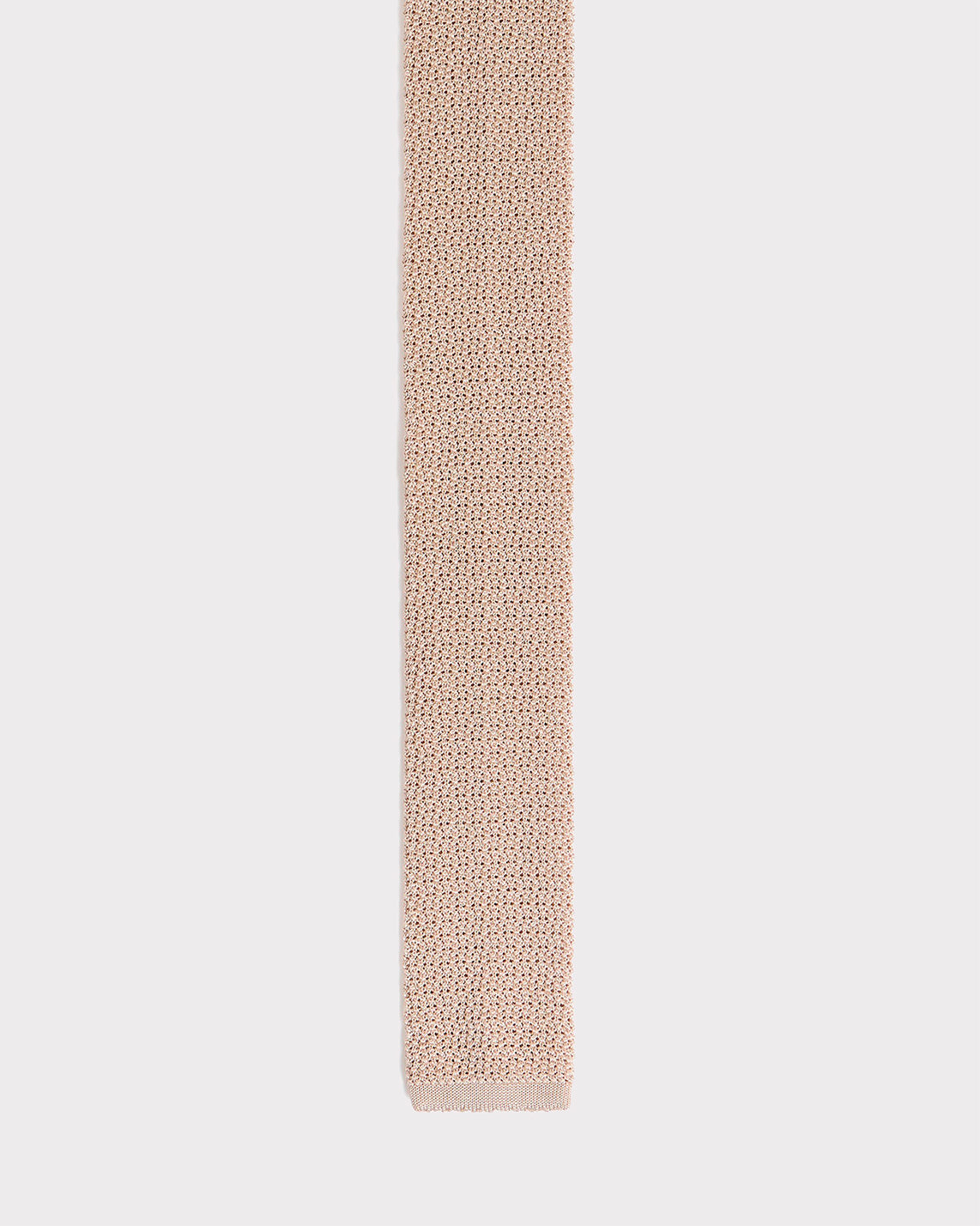 Cravate En Soie Tricot E Beige