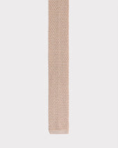 CRAVATE EN SOIE TRICOTÉE - BEIGE