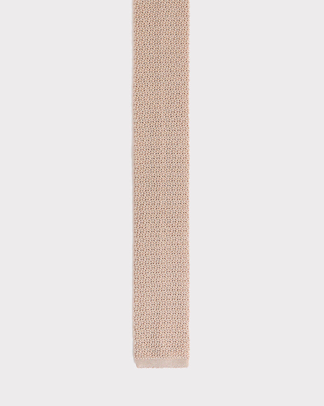 CRAVATE EN SOIE TRICOTÉE - BEIGE