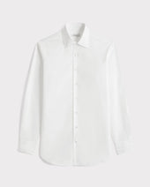 CHEMISE COL CLASSIQUE EN POPELINE DE COTON - BLANCHE