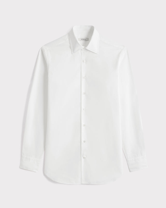 CHEMISE COL CLASSIQUE EN POPELINE DE COTON - BLANCHE