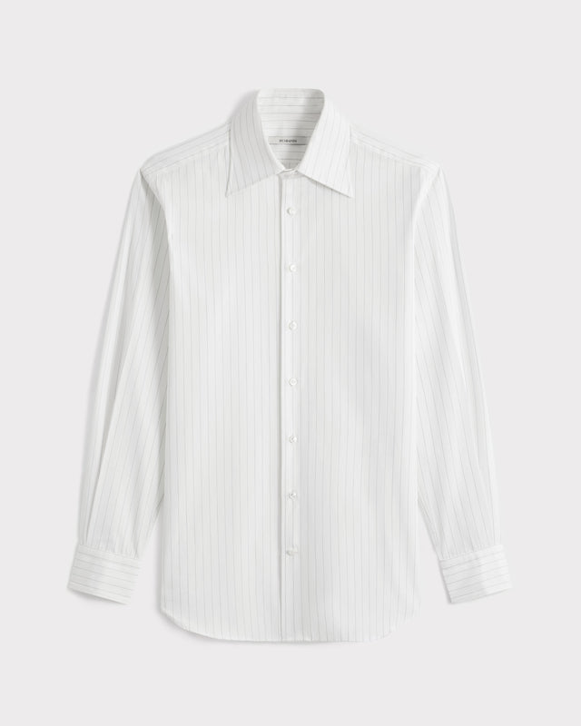 CHEMISE COL LARGE EN POPELINE DE COTON - RAYURES GAINSBOURG
