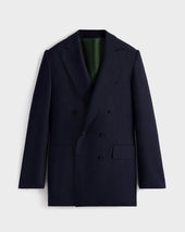 COSTUME CROISÉ EN FRESCO DE LAINE - BLEU MARINE