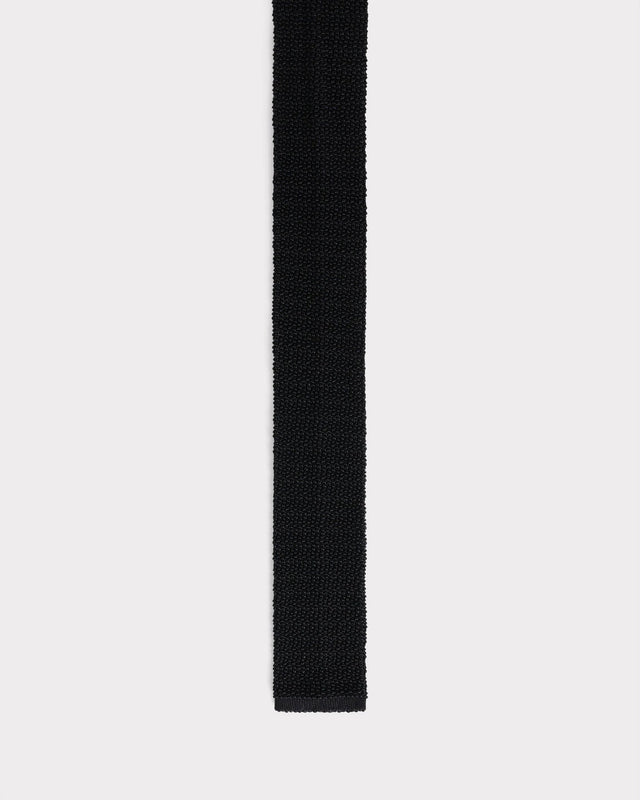 CRAVATE EN SOIE TRICOTÉE - NOIRE