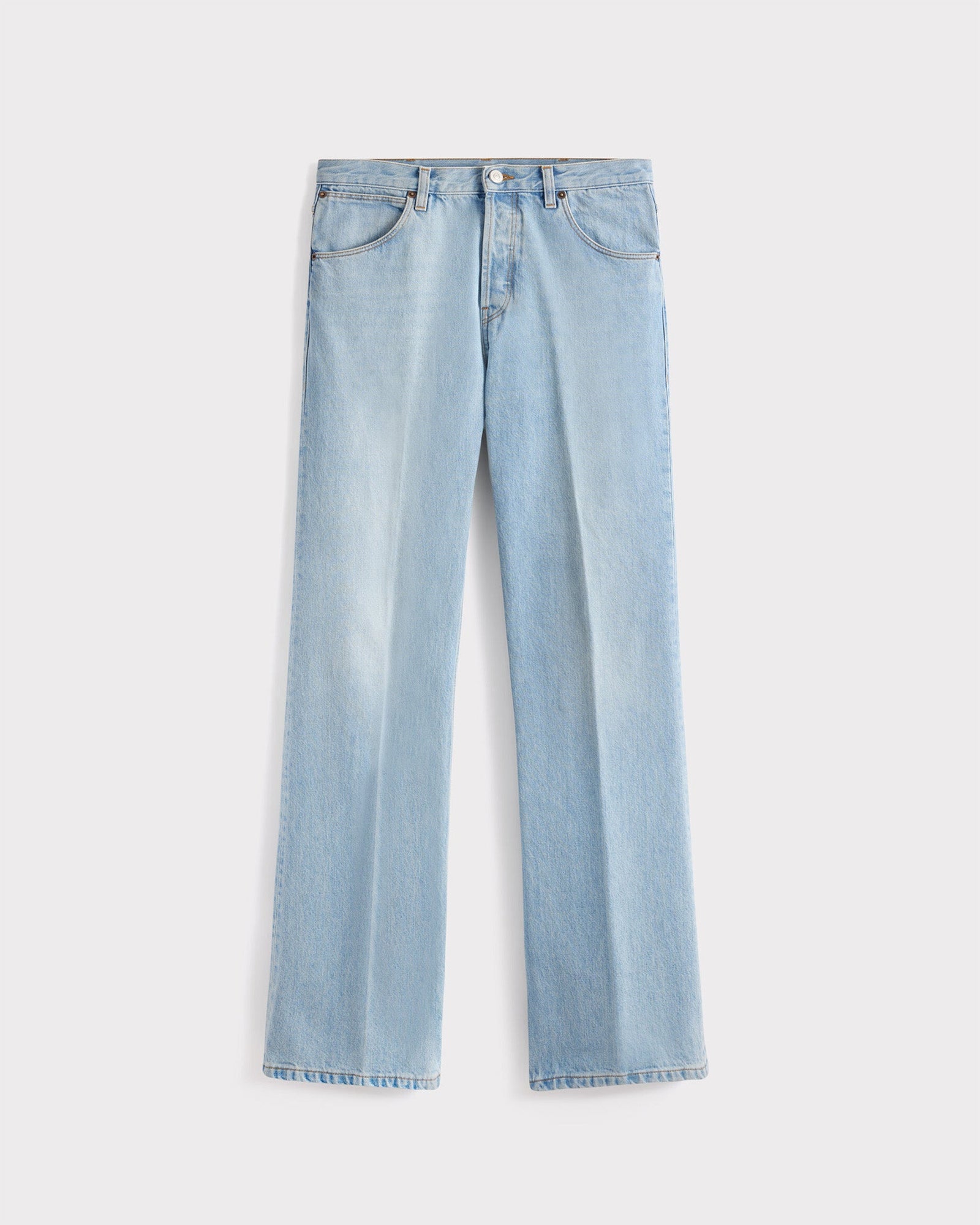 Jean Vas En Denim De Coton Bleu D Lav