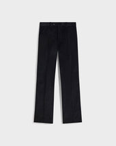 PANTALON ÉVASÉ TAILLE HAUTE EN VELOURS CÔTELÉ DE COTON - NOIR