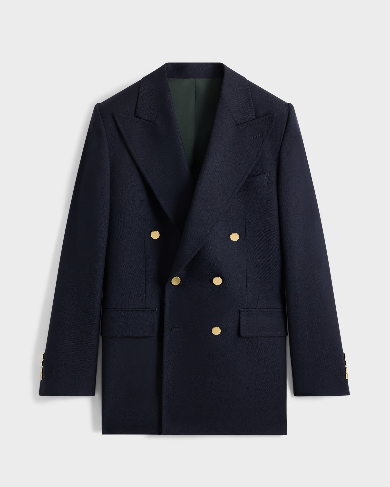 Veste Crois E En Serg De Laine Bleu Marine