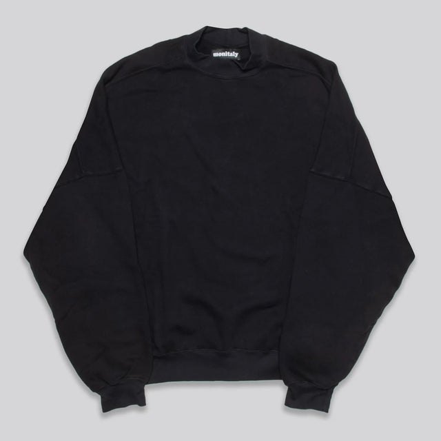 Super Russell Mock Neck Sweatshirt - Black — MONITALY