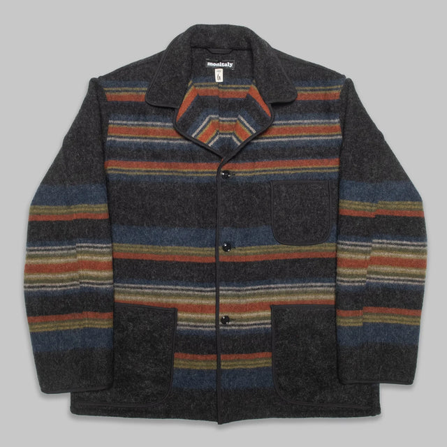 Italian Tyrol Jacket - Woolrich 23oz Blanket Stripe Grey — MONITALY