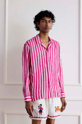 Hand Embroideredl Linen Shorts