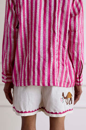 Hand Embroideredl Linen Shorts