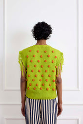 Green Fringed Vest