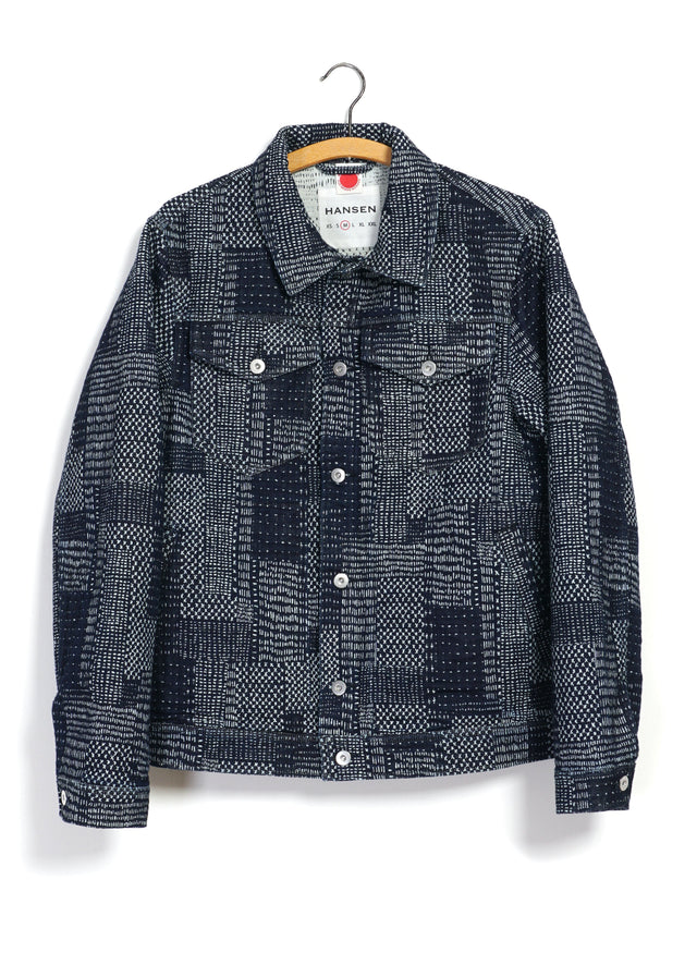 GENE 100-10-25-4 | Casual Workwear Jacket | Sashiko Indigo