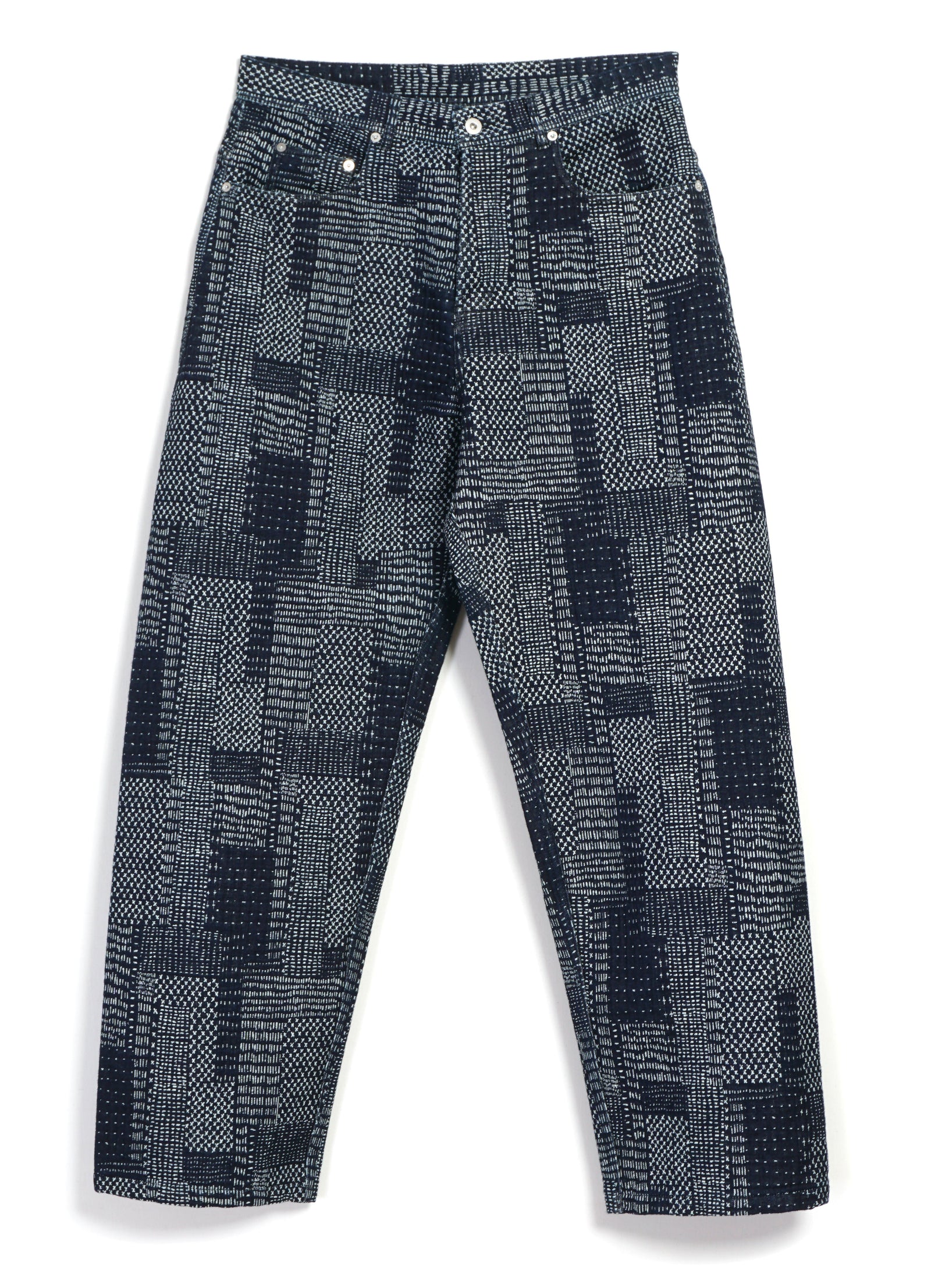 ROBBY 100-12-25-4 | Wide Cut Trousers | Sashiko Indigo