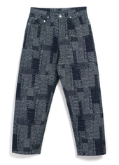 ROBBY 100-12-25-4 | Wide Cut Trousers | Sashiko Indigo