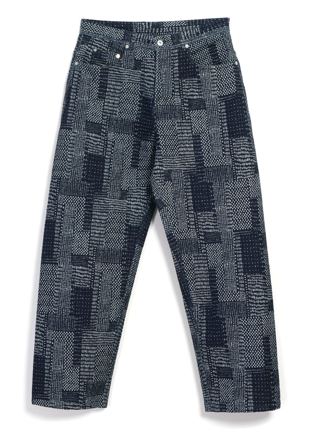 ROBBY 100-12-25-4 | Wide Cut Trousers | Sashiko Indigo