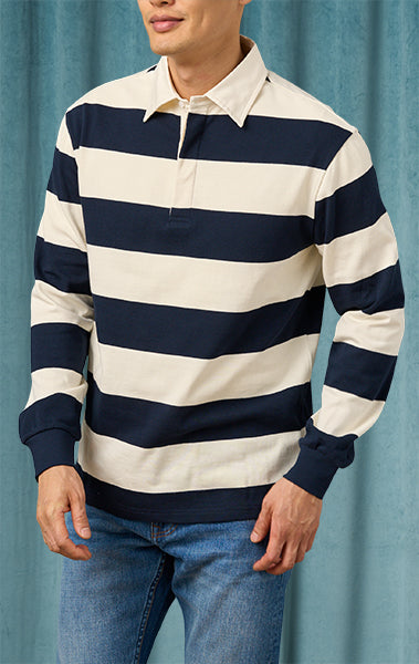 Navy Stripe Rugby Shirt - Final Sale